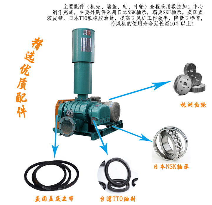 曝气罗茨风机产品分解图